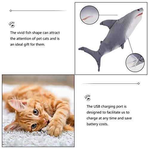 Kisangel Brinquedo elétrico para gatos de peixe com boneca elétrica realista leve com peixes interat