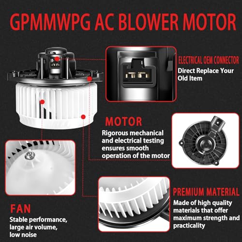 Image of 700247 HVAC Heater Blower Motor Fan Front Replacement Compatible with Honda Fit 2009-2014, Replaces# 79310-TF0-G01, 615-50209, 79310TF0G01