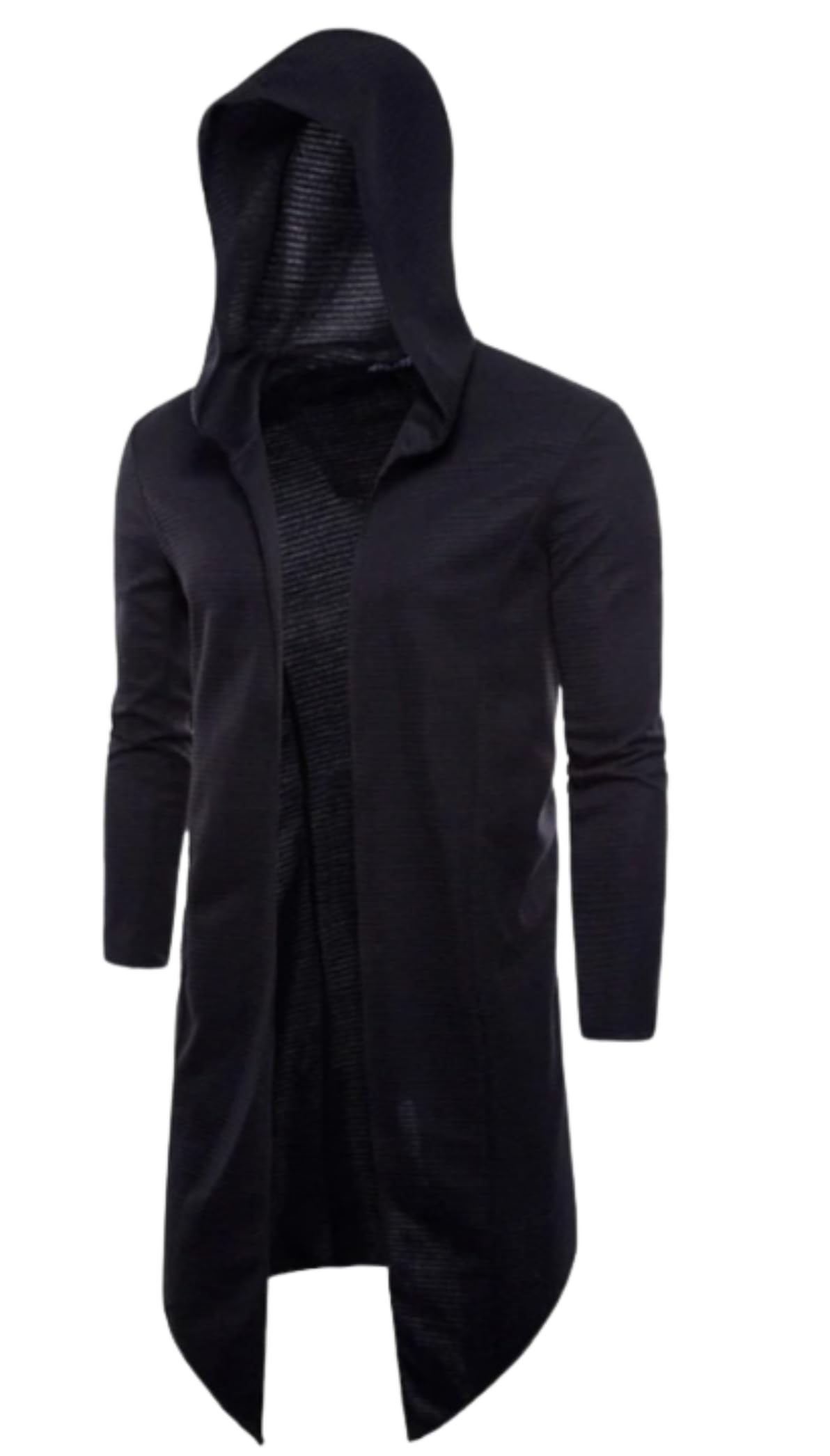 Men's Long Cape Cardigan Sweatshirt Hooded Cloak Outerwear Slim Fit Casual Cardigan