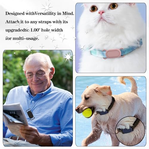 Image of Waterproof Dog Collar Holder Compatible with Samsung Galaxy SmartTag 2, Silicone GPS Tracker Hidden for Samsung Tag 2, Anti-Lost Dog Collar Case(Grey)