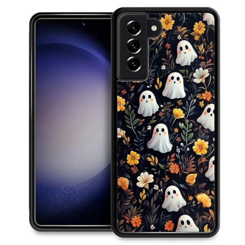 TAMEFOX Compatible with Samsung Galaxy S23 Plus Case,Halloween Flower Ghost Slim Soft Shockproof TPU Protective Cover Case for Samsung Galaxy S23 Plus