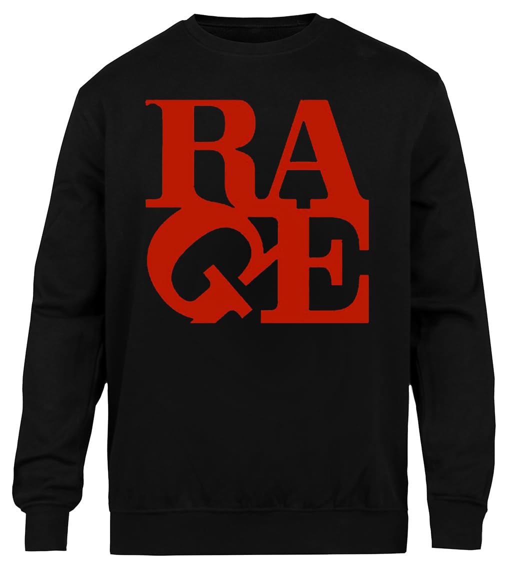 Rage Felpa Nera Unisex Girocollo Eco-Friendly