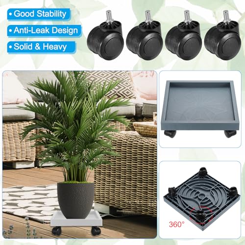 Support roulant plantes lourdes PATIKIL robuste et discret - 4