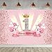 1st Birthday Decorations Party Decor for Girls Fabric Sign Poster 1st Anniversary Backdrop Banner 1st Birthday Party Backgroud Party Supplies Glitter Pink, 59