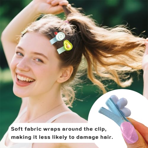 25 pinzas para cabello niña flores y frutas coloridas miniatura 4