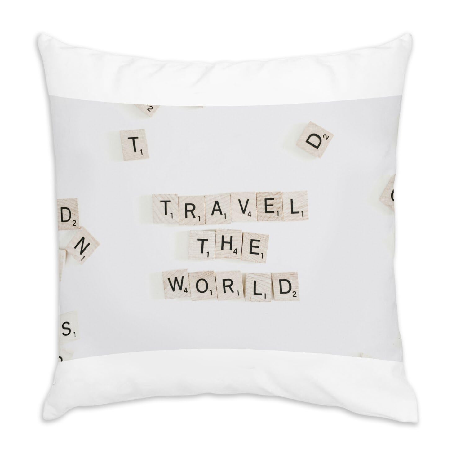 Coussin de voyage en velours blanc montgolfière pour décorer votre salon