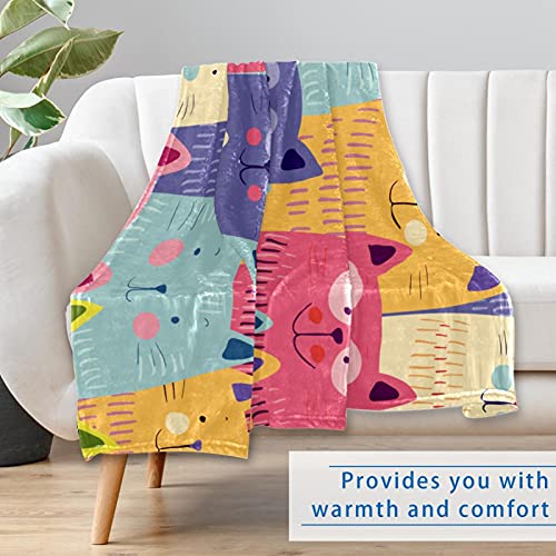 Couverture douce chats heureux pour éliminer le froid sur le canapé - 7