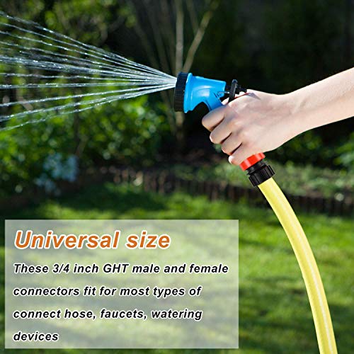 16 Pieces Garden Hose Quick Connector 3/4 Inch Plastic Water Hose Fittings Male And Female Connectors Hose End Adapters With 10 Pieces Rubber Gaskets #TOP4