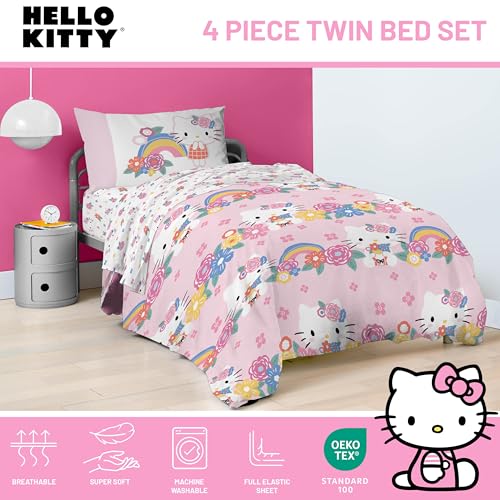 Parure de lit Hello Kitty super douce de qualité supérieure pour lit simple