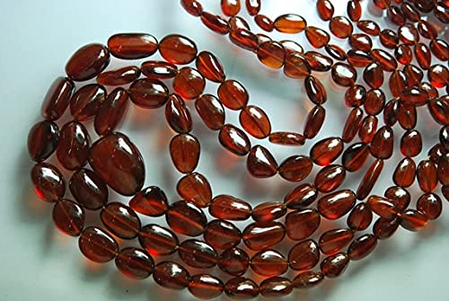 Perles hessonite grenat pour fabrication bijoux naturelles pépites lisses de 6 à 20mm