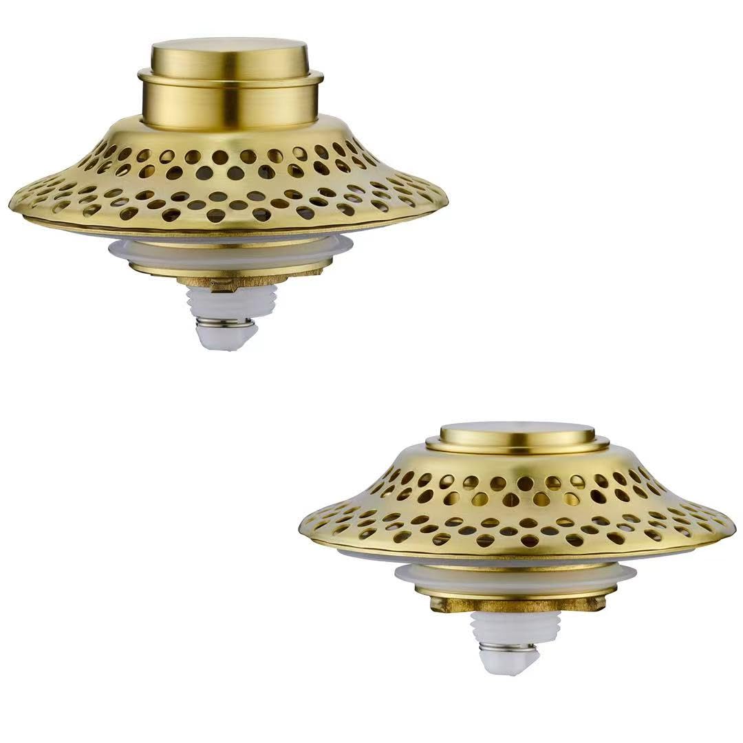 Bouchon de vidange universel anti-cheveux avec filtre inox pour baignoire et douche