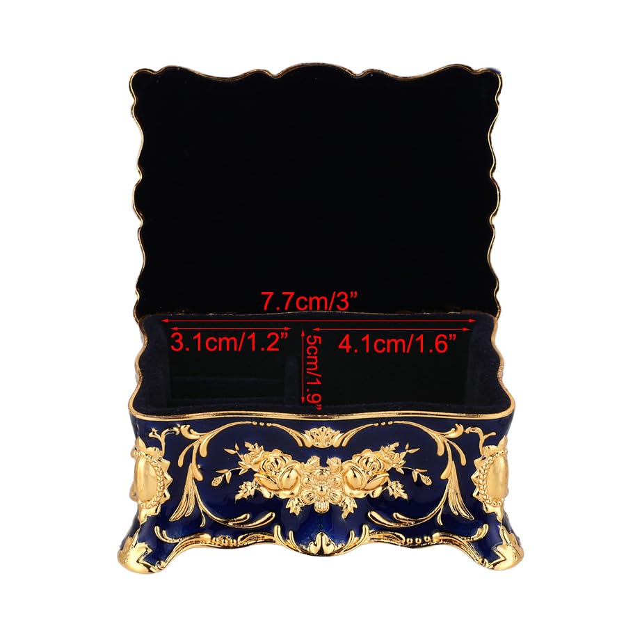 Joyero retro europeo de metal, caja de almacenamiento de joyas, caja de joyería creativa, caja de decoración de recuerdo, caja decorativa ornamentada para boda, regalo de cumpleaños