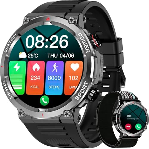 IOWODO Smartwatch Kinder-2G SIM mit Spiele Anruf Funktion SOS Kamera Musik Schrittzähler Taschenlampe Wecker-Kids smart Watch telefonieren Geschenk für Jungen und Mädchen 3-12 Jahre (Schwarz)