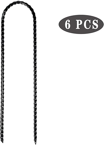 Miniatura 8 de Nigh Estacas de jardín de 10 pulgadas, grapas de paisaje, 6 grapas tipo U para tienda de campaña con extremo de punta de cincel, anclaje de tierra