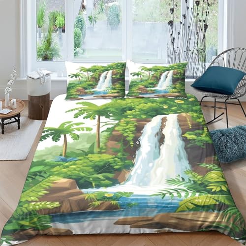 Housse de couette cascade en microfibre anti-plis et facile à enfiler - 2