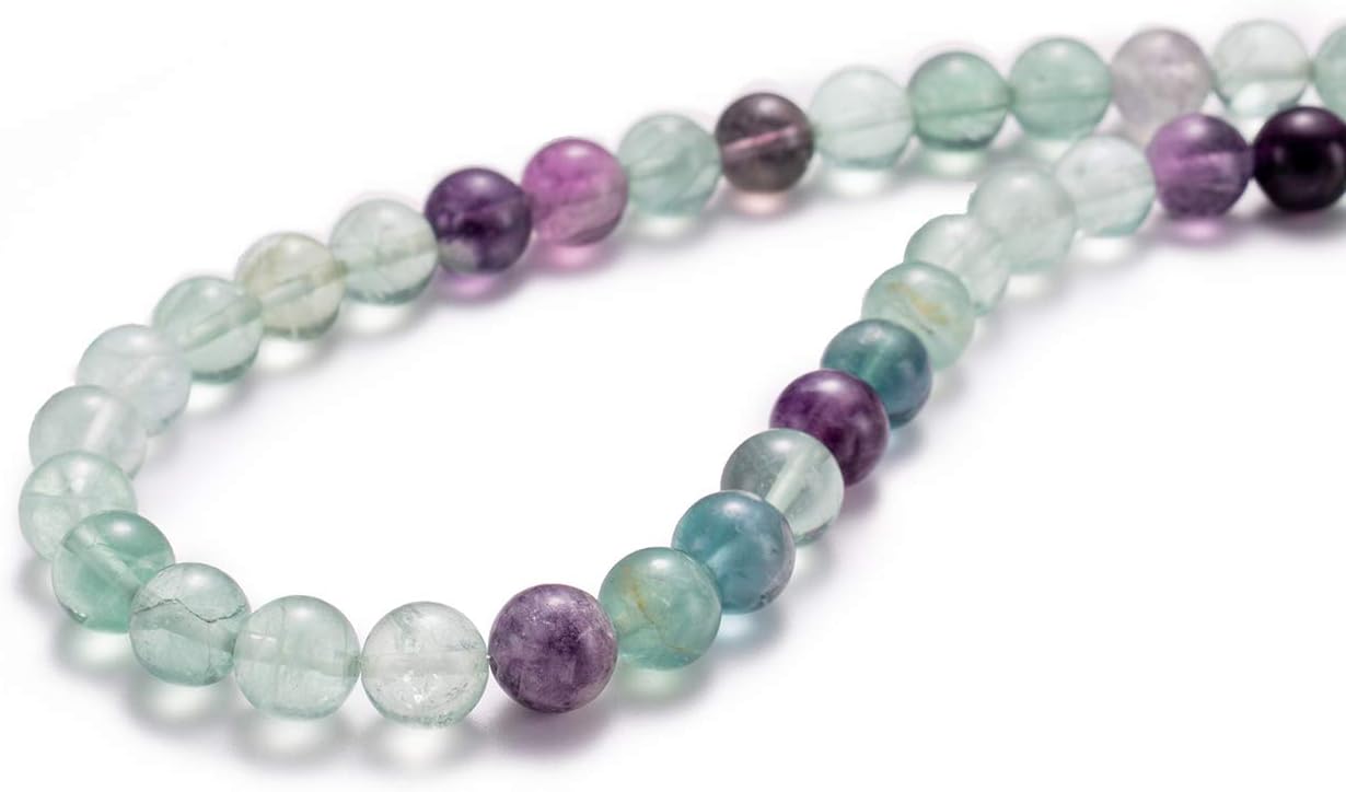 Natural Fluorite Stone Round Loose Semi Gemstone Beads for Jewelry Making 6MM 61PCS Fluorite 6mm