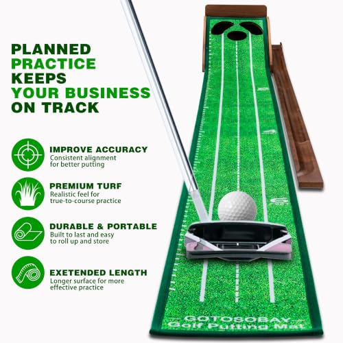 Image of Putting Green Indoor,Golf Putting mat with Auto Ball Return - Premium Golf Putting Mat for Home, Office, or Outdoors - Golf Gift for Men & Women, Practice Anywhere