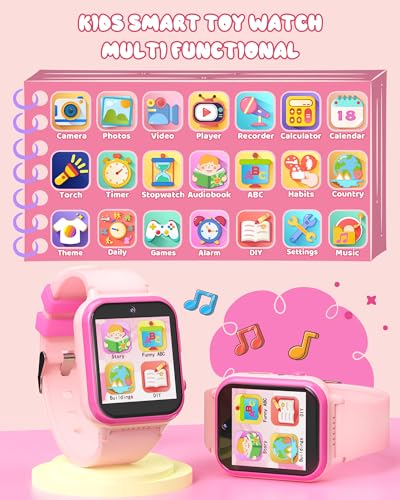 Image of Kikapabi Kids Toy Smart Watch, Suitable for 3+ Boys and Girls,Birthday Christmas New Year Gifts for 3+ Years Old Girls Boys.(Pink)