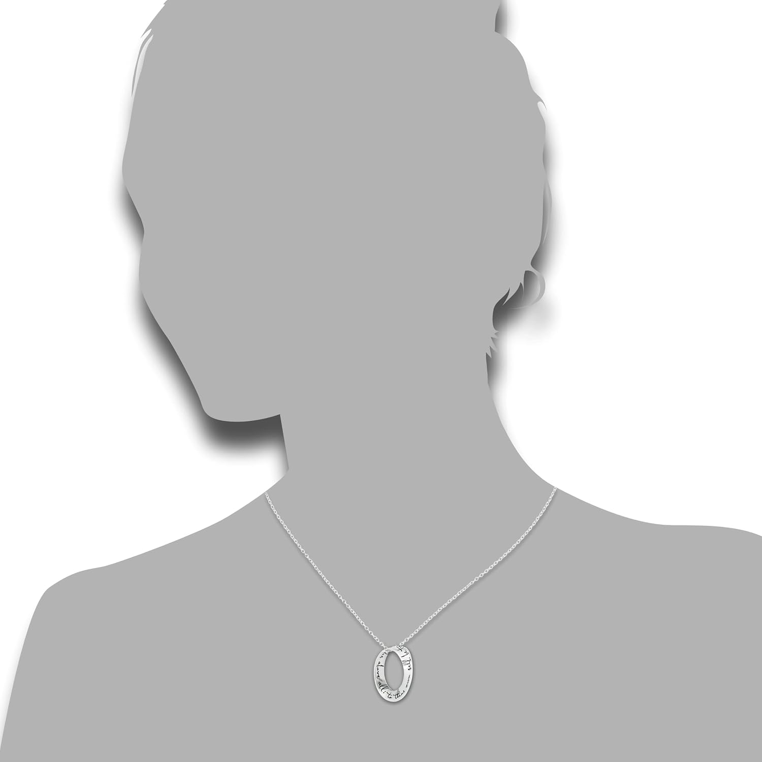 Sobriety Gifts for Women | Sterling Silver Recovery Necklace 18” Length with Engraved Infinite Mobius Pendant | One Day at a Time | To Thine Own Self be True | Let Go and Let God