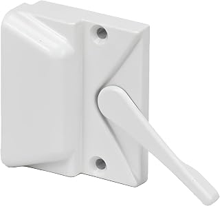 BRIXWELL Primary Sash Lock, Die Cast Casement Handle, White Finish, Non Handed Configuration with 2-5/16" Mounting Hole Centers for Interior Window Frame Installation