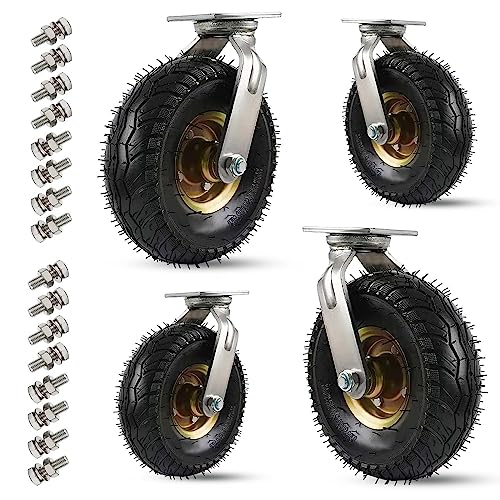 Roulettes pivotantes robustes de 250 mm pour chariot atelier