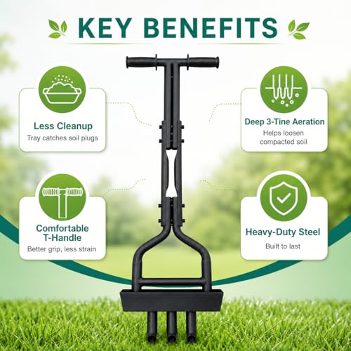 Manual Core Aerator herramienta para airear césped miniatura 2