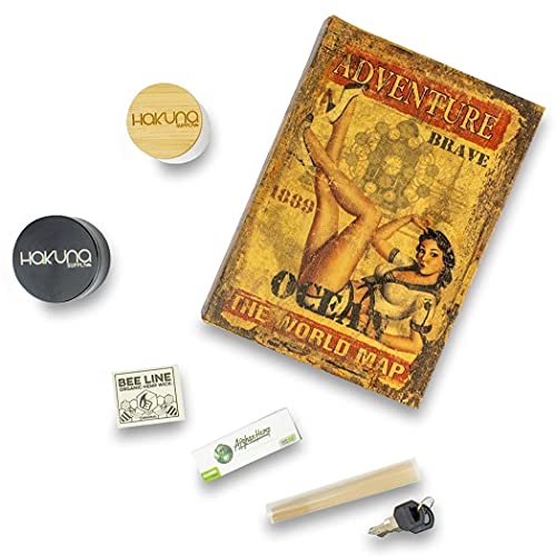 Hakuna Supply - Locking Book Storage Box Bundle - Discreet Storage Lock Box Accessories Combo Kit (Pin-Up) #TOP7