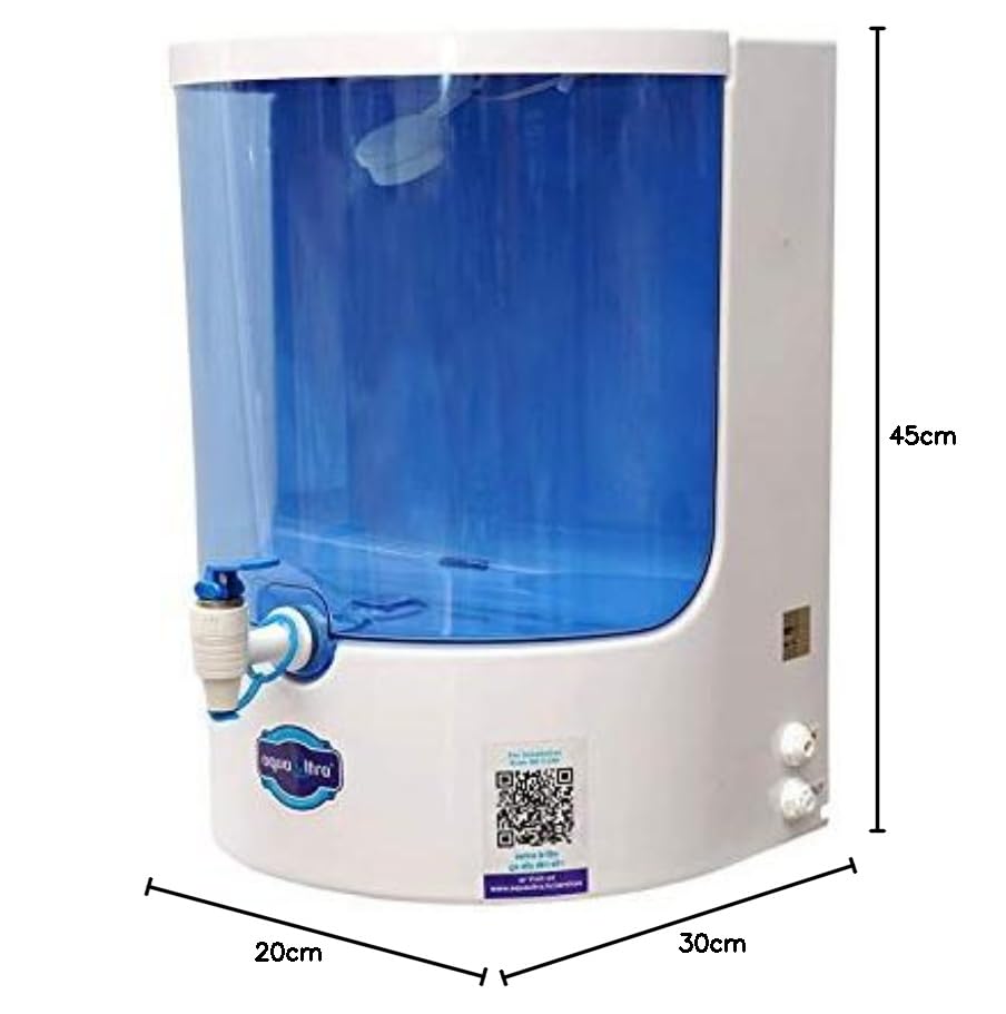 Image of Aqua Ultra Mountain water 9-L RO+UV best Water Purifier for Home, Kitchen Fully Automatic-crystal-clear detachable storage smart UV LED disinfection tank, power on-off LED indicator.