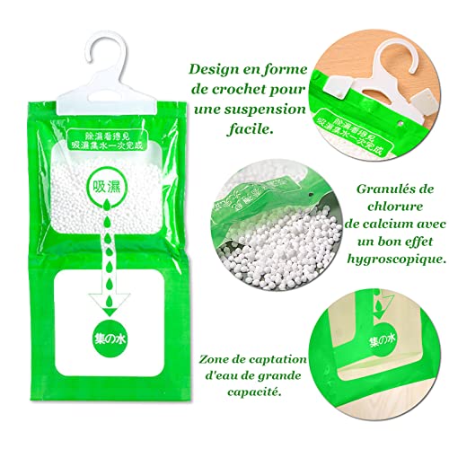 ZYNERY 10 Pack Absorbeur d'Humidité Placard, Déshumidificateur Suspendu Anti-Moisissure Sachet Anti Humidité pour La Cuisine/Salle de Bain/Armoire/Voiture – vue 4