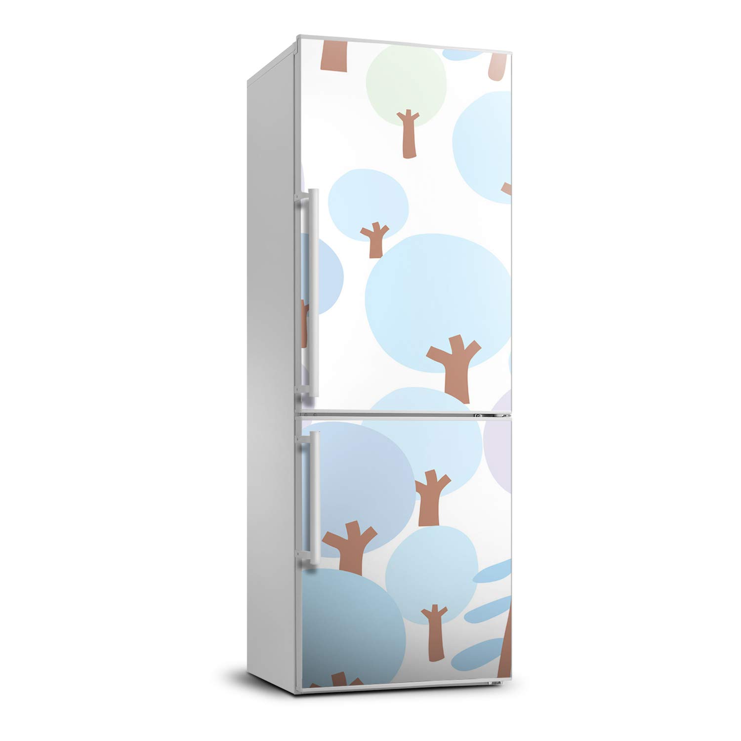 Autocollant frigo 70x190cm sticker décoration cuisine motif arbres