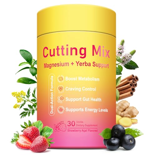 Yooloks Cutting Drink Mix Berberine 5-HTP Yerba Mate & Magnesium FOS | Supports Satiety Signaling Energy & Gut Health | Strawberry Aa Flavor 30 Servings
