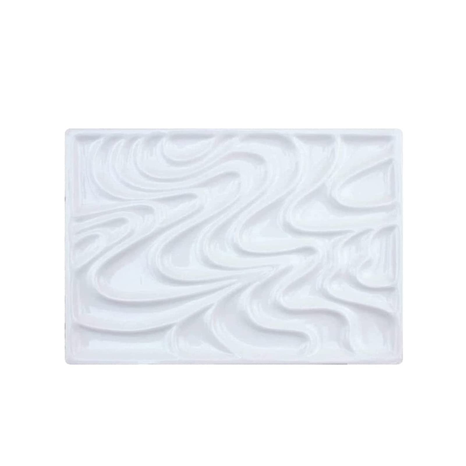 Palette en céramique en forme de vague pour aquarelle et gouache