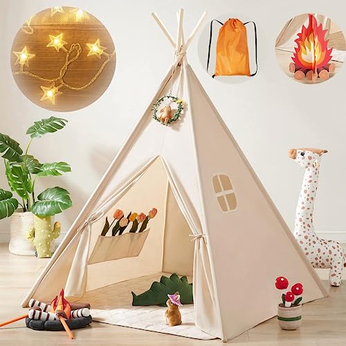Tiny Land Teepee Tent for Kids with Star...