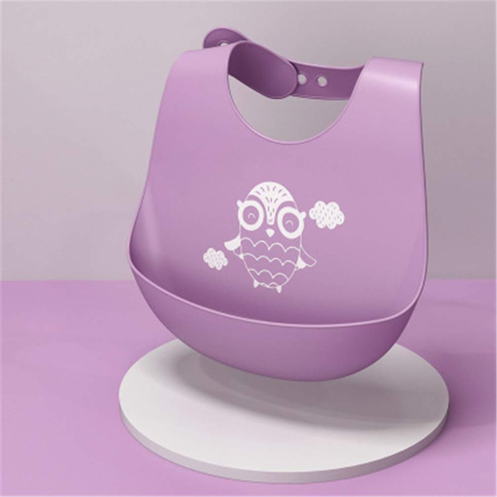 Silicone Baby Bib 3-Piece Set Waterproof Three-Dimensional Easy To Clean Baby Eating Bibs Are Designed for Feeding Babies And Toddlers,Owl