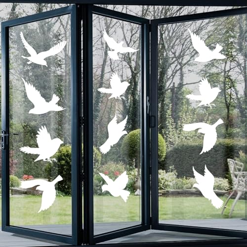窓用鳥用ガラスステッカー, 衝突防止用鳥用窓用ステッカー, ガラスドアス, ウィンドウ(ホワイト)
