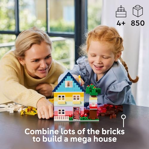 Image of LEGO Classic Creative Houses Brick Building Set for Kids, Toy House Gift with Accessories and Doll Houses, Creative Toy for Young Builders, Boys and Girls Ages 4 and Up, 11035