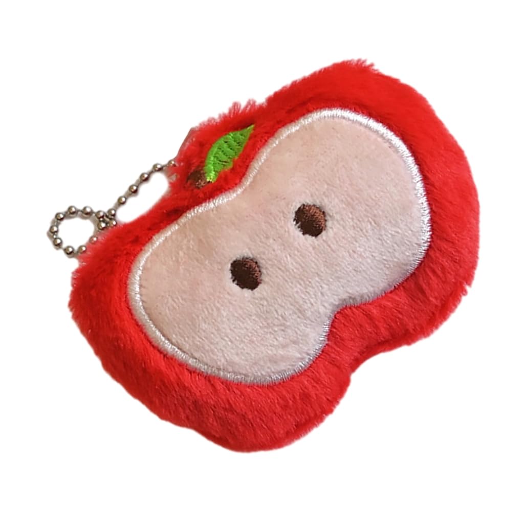 PEVive Appled Keychain Sturdy Plush Charm Pendant Daily Casual Wear Lovely Designs Multipurpose Portable for Trendy Women, Red Apple, As detailed discription