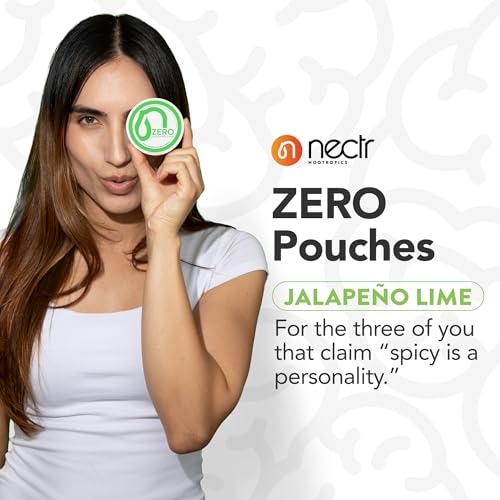 Image of Nectr Energy Zero Pouches - No Caffeine, No Sugar, Zero Calories, Mini Pouches for Oral Fixation and Stress Relief - 4 Pucks of 20 - Jalapeno Lime Flavor