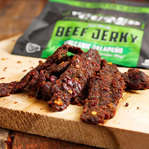 Image of Wicked Cutz Volcanic Jalapeno Spicy Beef Jerky, 27g Protein Per Serving, Tender & Easy to Chew Alternative to Beef Sticks, USA Made High Protein Carnivore Snacks (2 Bags)