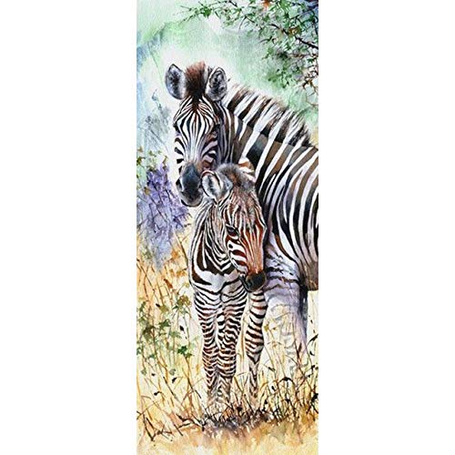 HLKJGS 5D Diamond Painting Kit Vollbohrer Rund 30X60CM Zwei Zebras Diamond Art Kristall Strass Stickerei Kreuzstich-Kits für Home Bedroom Wall Decor-A Cover