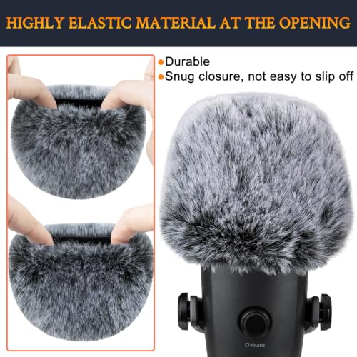 Image of SOULWIT 2Pcs Furry Pop Filter for Blue Yeti Nano - Black