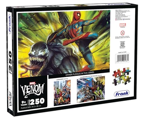 Image of Frank Marvel Venom 250 Piece Jigsaw Puzzle for Kids Above 9 Years | Fun & Challenging Brain Booster Educational Toys | Realistic Illustrations Puzzle Games for Focus & Memory | Gifts for Girls & Boys