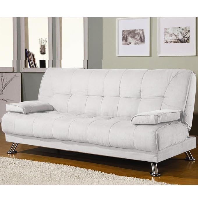 Bagno Italia Divano letto sofa 188x72 nero ecopelle braccioli soggiorno salotto modello Francesca I