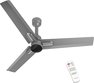 POLYCAB Wizzy Neo 1200mm 5-Star BLDC, Remote Ceiling fan for Living Room| 55% Energy Saving, 100% Copper, High Air Delivery, 6 Speed Setting, Free Installaion | 4-yr Warranty【Grey Chrome】