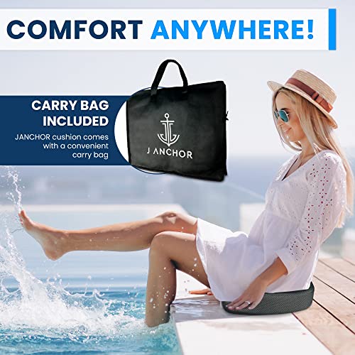J Anchor Cool Gel High Density Memory Foam Seat Cushion With Carry Bag, Ergonomic, Office Chair, Car, Airplane, Orthopedic Pillow For Tailbone, Lower Back, Coccyx, Sciatica Pain Relief #TOP7