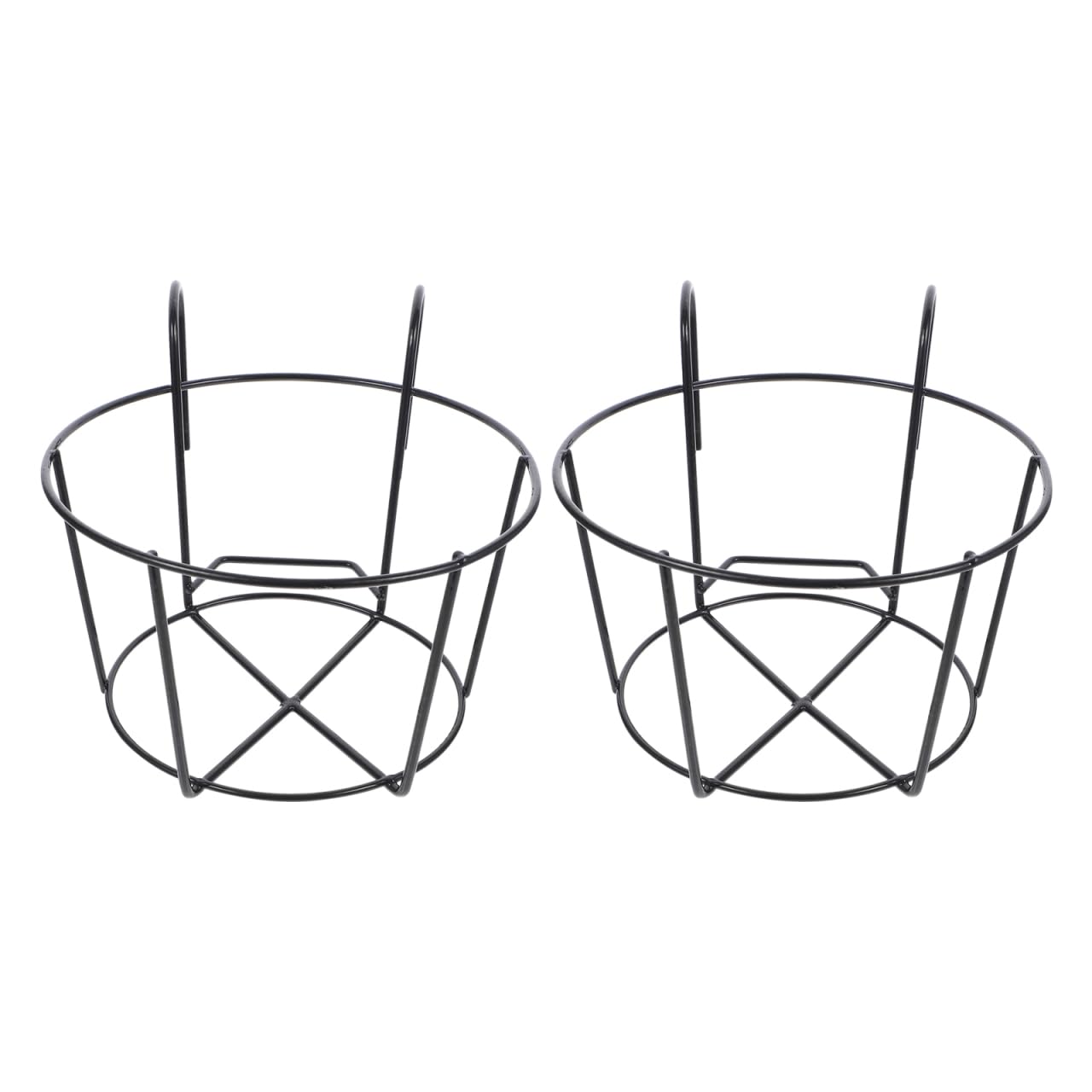 YARNOW 2pezzi Supporto Per Fioriere Sospese Ferro Da Design Artistico Per Balcone Giardino e Ufficio Nero