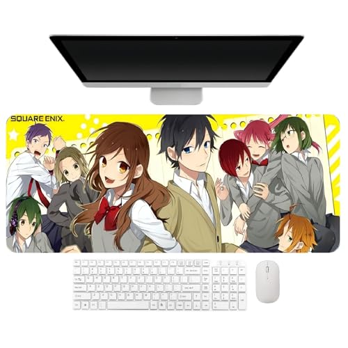 4 mm de espesamiento. Anime Horimiya Hori Kyoko Miyamura Izumi Yoshikawa Yuki Alfombrilla de ratón, 31,5 × 11,8 × 1,6 pulgadas (800 × 300 × 4 mm), fácil de limpiar, lavable, textura antideslizante