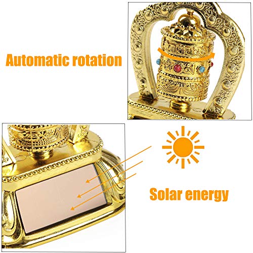 Meiboall Solar Energy Prayer Wheel For Car Household,No Batteries Pray For Peace Decoration #TOP4