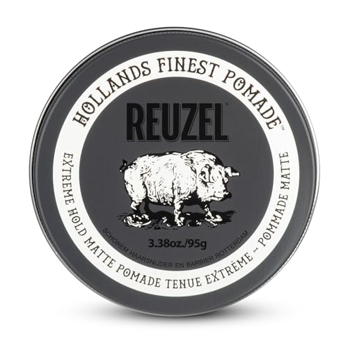 REUZEL Extreme Hold Matte Pomade stärkster Halt den ganzen Tag wasserlösliches Styling mattes Finish und schuppenfrei leicht auszuwaschen für alle Haartypen