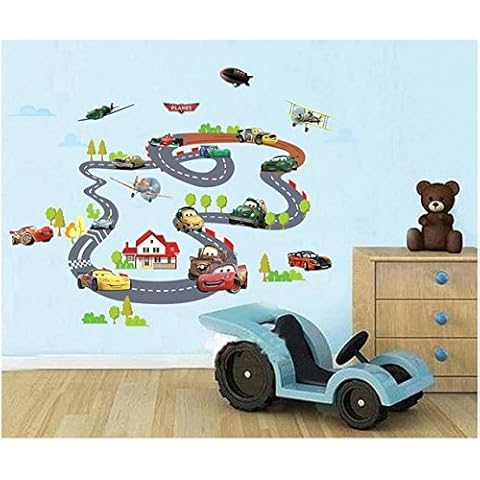 Lightning McQueen Cars Plains XXL Wall Stickers Nursery Kids Bedroom Removable Wall Sticker Mural Decal Decor Baby Decoration Cover